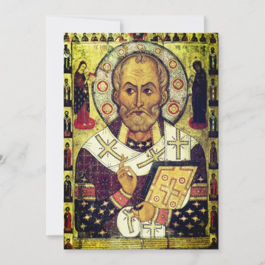 St. Nicholas Russian icon Bedankkaart (Voorkant)