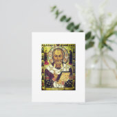 St. Nicholas Russian icon Briefkaart (Staand voorkant)