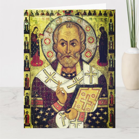 St. Nicholas Russisch icoon Bedankkaart (Voorkant)