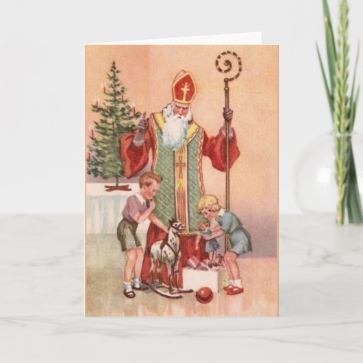 St. Nicholas Wenskaart Feestdagen Kaart (Voorkant)