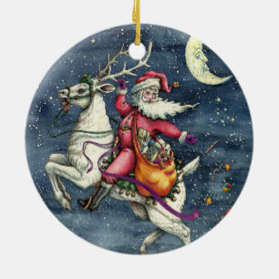 ST. NICK, FLYWITTE REINDEER, CHRISTMAS MAGIC KERAMISCH ORNAMENT