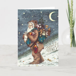 ST. NICK IN TEDDY BEAR SUIT, CHRISTMAS TEDDIES FEESTDAGEN KAART