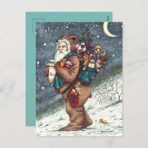 ST. NICK IN TEDDY BEAR SUIT, CHRISTMAS TEDDIES FEESTDAGENKAART