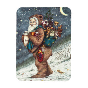ST. NICK IN TEDDY BEAR SUIT, CHRISTMAS TEDDIES MAGNEET