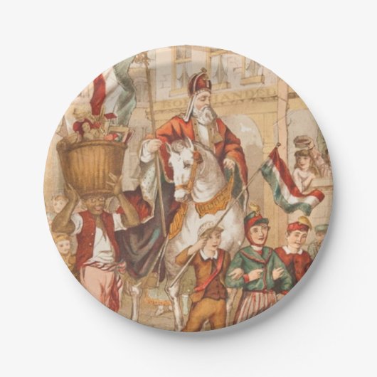 St. Nick St. Nicholas Dutch Sinterklaas Papieren Bordje (Voorkant)