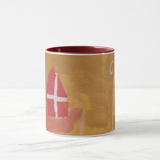 St. Nick St. Nicholas Sinterklaas Waterverf Miter Mok (Midden)