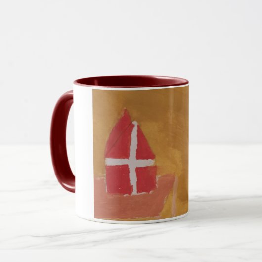St. Nick St. Nicholas Sinterklaas Waterverf Miter Mok (Voorkant links)