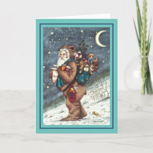 ST. NICK TEDDY BEAR SUIT, CHRISTMAS TEDDIES Blank Kaart