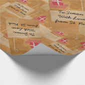 St. Nick Waterverf Sinterklaas St. Nicholas Miter Cadeaupapier (Hoek)