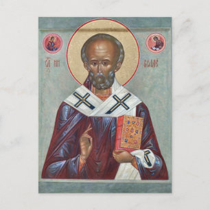 St. Nicolaas de wonderdoener Orthodox Icoon Briefkaart