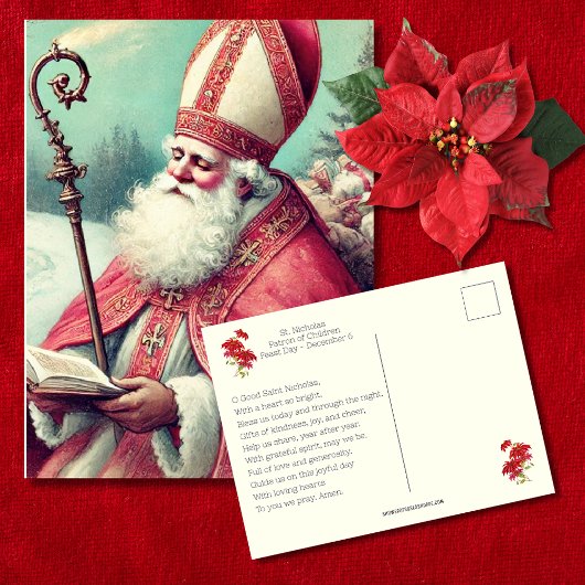  St. Nicolaas Gebed voor Feestdag Briefkaart