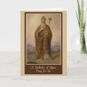 St. Nicolaas van Myra Bisschop Priester Kerstmis Feestdagen Kaart