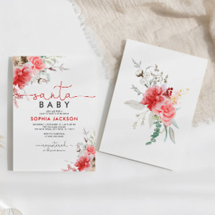 St Noël Berry Père Noël Baby shower Invitation