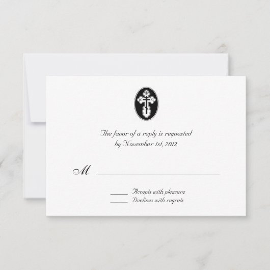 St. Olga Cross - Wedding Reply / RSVP Kaarten Kaartje (Voorkant)