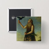 St. Onuphrius (olie op doek) Vierkante Button 5,1 Cm (Voorkant /achterkant)