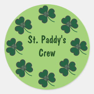 St. Paddy's Crew Shamrocks Ronde Sticker