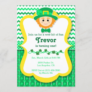 St. Paddy's Day Anniversaire Fête Invitation