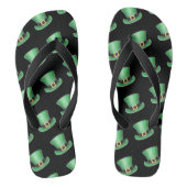St. Paddy's Day Green Top Hat Pattern op Black Teenslippers (Voetbed)