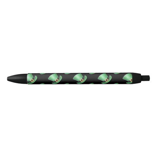 St. Paddy's Day Green Top Hat Pattern op Black Zwarte Inkt Pen (Voorkant)