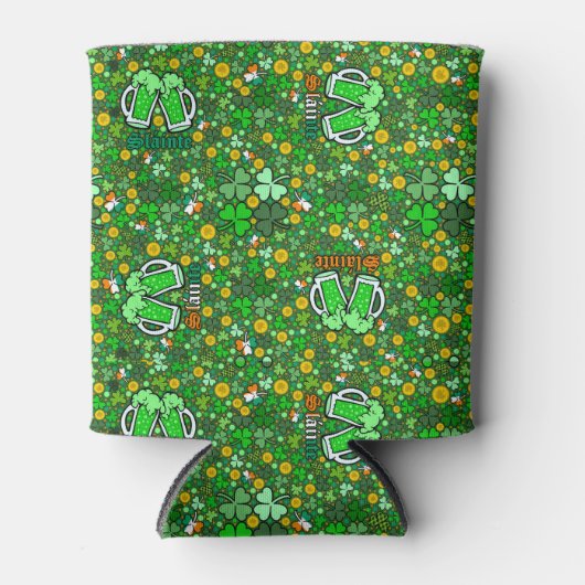 St. Paddy's Day Groene gouden munten Shamrock Slai Blikjeskoeler (Voorkant)