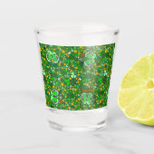 St. Paddy's Day Groene gouden munten Shamrock Slai Shot Glas (Voorkant)
