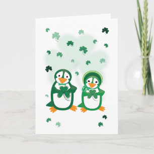 St. Paddy's Day Penguins Card Kaart