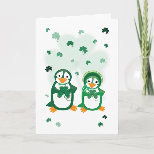 St. Paddy's Day Penguins Kaart (Voorkant)