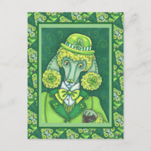 ST. PADDY'S IRISH GROENE FRANSE POODLE, LUCKY DOG FEESTDAGENKAART