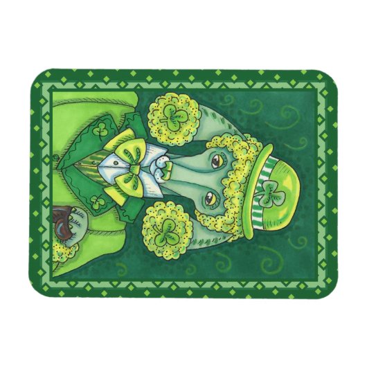 ST. PADDY'S IRISH GROENE FRANSE POODLE, LUCKY DOG MAGNEET (Horizontaal)