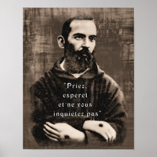 St. Padre Pio katholieke Saint French Poster