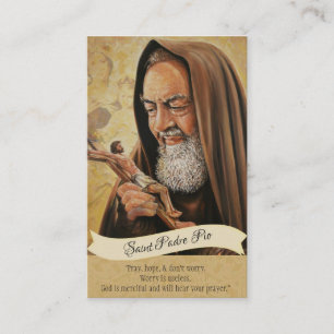St. Padre Pio Lady Mount Carmel Prayer Heilige Kaa Visitekaartje