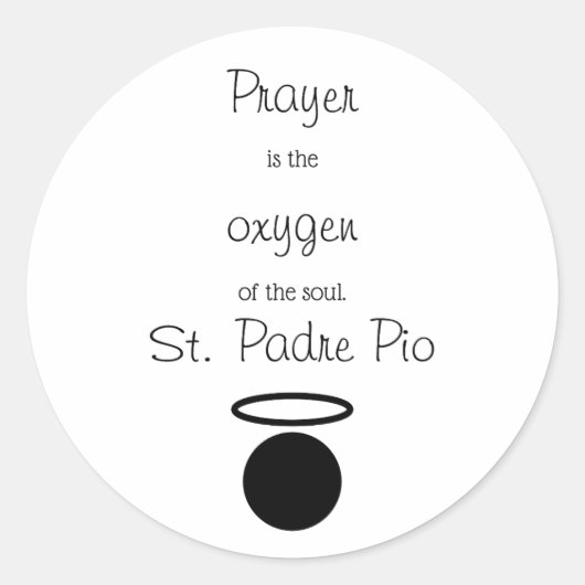 St. Padre Pio Quote Classic Ronde Sticker (Voorkant)