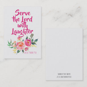 St. Padre Pio Quote met Flowers Heilige Kaart Visitekaartje