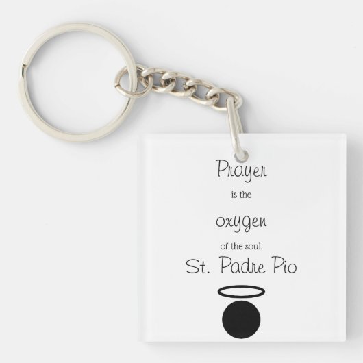 St. Padre Pio Quote Sleutelhanger (voorkant)