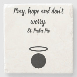 St. Padre Pio Quote Stone Onderzetter