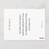 St. Paraskeva Prayer Card Briefkaart (Achterkant)