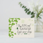 St Partick's Day Ierse zegen Groene Shamrocks Briefkaart (Staand voorkant)