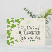 St Partick's Day Ierse zegen Groene Shamrocks Feestdagenkaart (Staand voorkant)