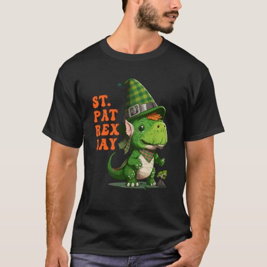 St Pat Rex Day Happy St Patricks Day Rex Leprechau T-shirt (Voorkant)
