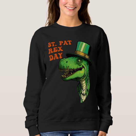 St Pat-Rex Day Happy St Patricks Day T-Rex Leprech Trui (Voorkant)