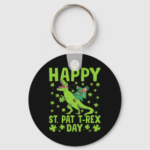 St Pat Trex Dag Dinosaurus St. Patricks Dag St Pat Sleutelhanger