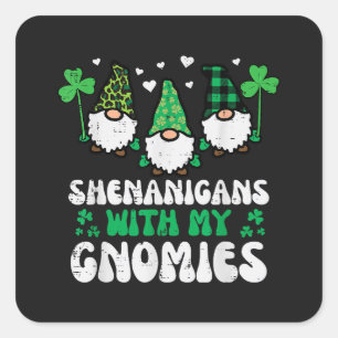 St. Patrick-avonturen met Gnomies Dwergen Vierkante Sticker