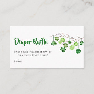 St. Patrick Baby shower Diaper Raffle Visitekaartje