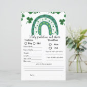 St Patrick baby shower prediction game baby showe (Staand voorkant)