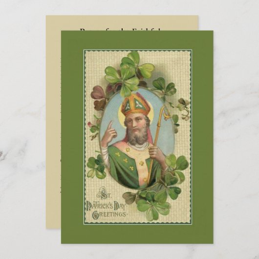 St. Patrick Bishop Shamrocks Irish Prayer (Voorkant / Achterkant)