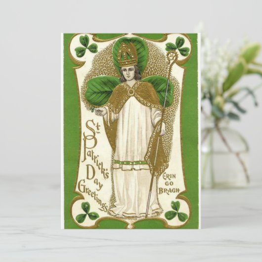 St. Patrick Bishop Shamrocks Prayer Irish (Staand voorkant)