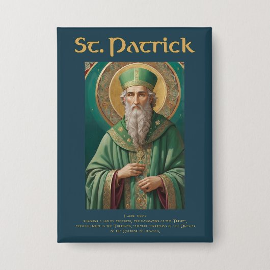 St Patrick Catholic Prayer Button (Voorkant)