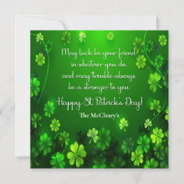 St. Patrick-citaat 'May Luck' kerstkaart