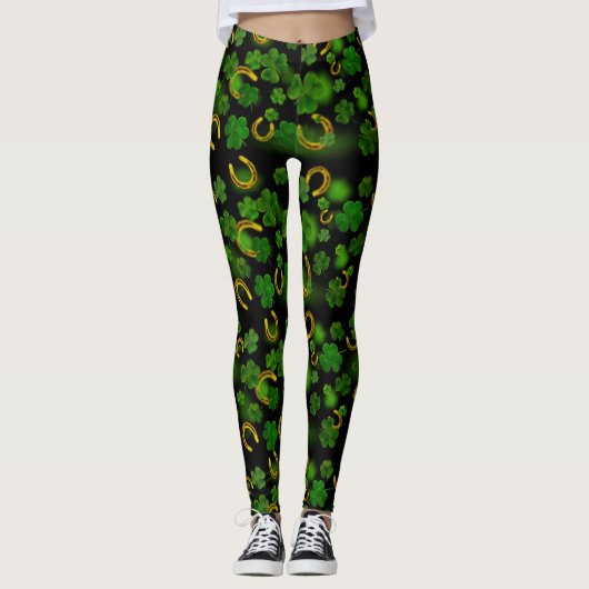 St. Patrick Clover Pattern Leggings (Voorkant)