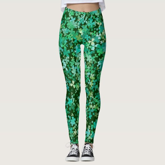 St. Patrick Clover Pattern Leggings (Voorkant)